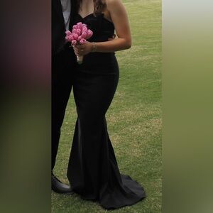 Black Prom or formal dress with bow size 3